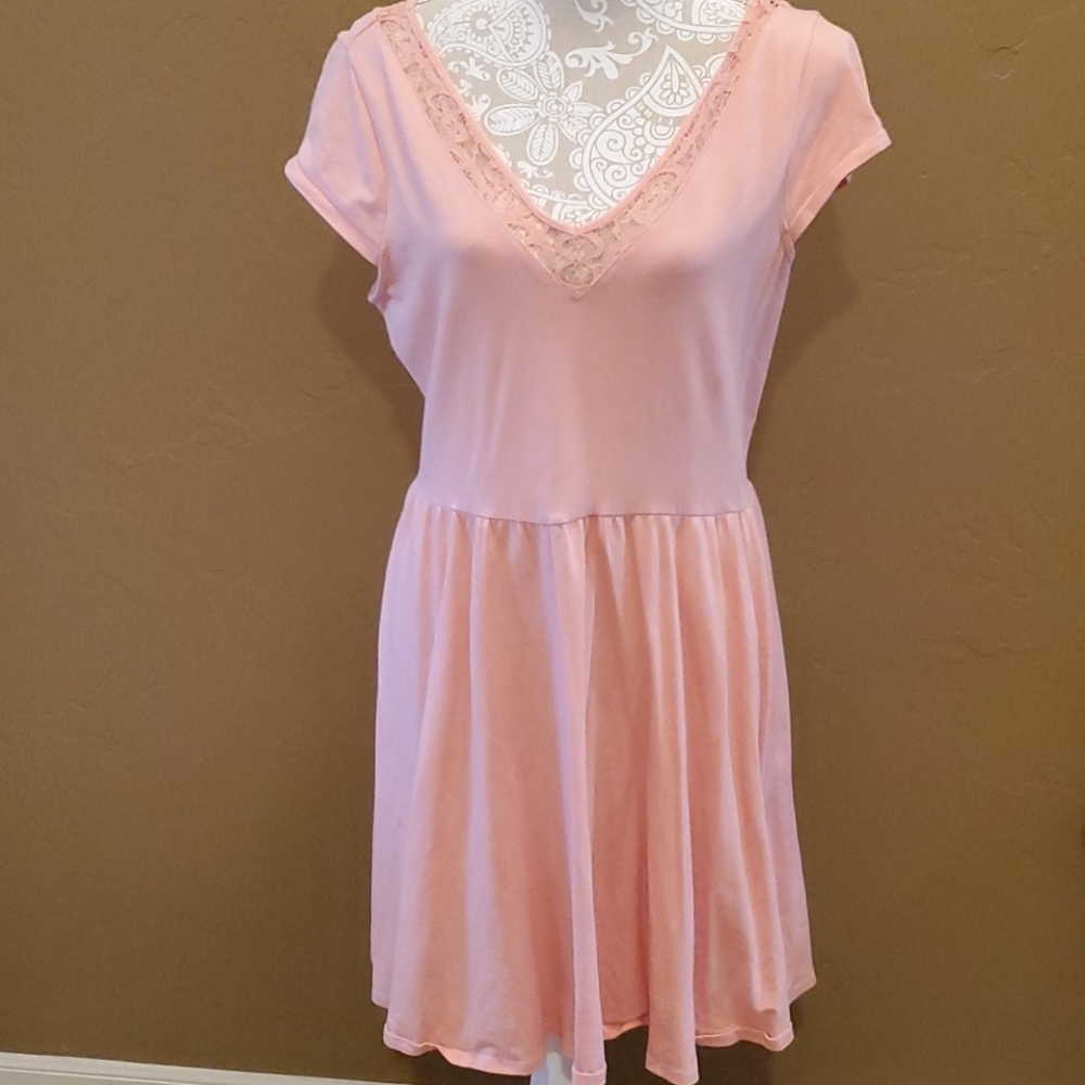 Pink v-neck dress